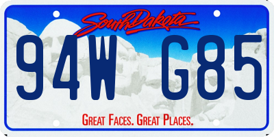 SD license plate 94WG85