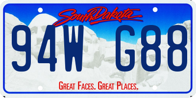 SD license plate 94WG88
