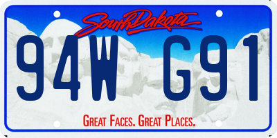 SD license plate 94WG91