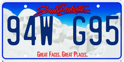 SD license plate 94WG95