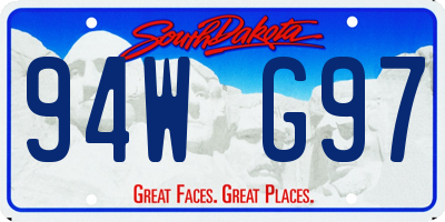 SD license plate 94WG97