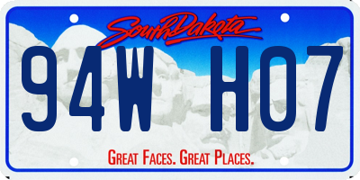 SD license plate 94WH07