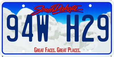 SD license plate 94WH29
