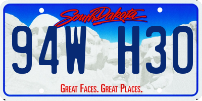 SD license plate 94WH30