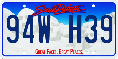 SD license plate 94WH39