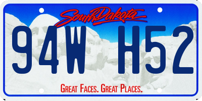 SD license plate 94WH52