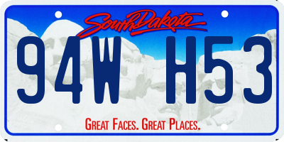 SD license plate 94WH53