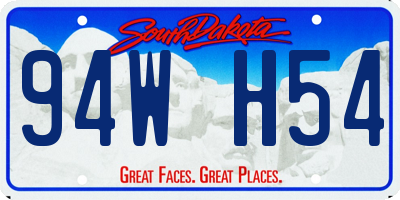 SD license plate 94WH54
