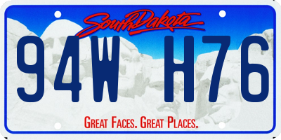 SD license plate 94WH76
