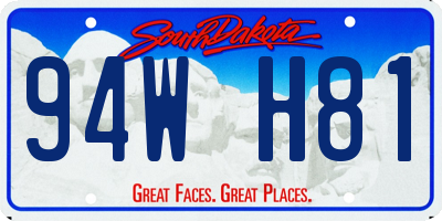 SD license plate 94WH81