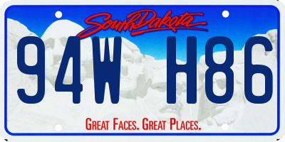 SD license plate 94WH86