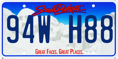 SD license plate 94WH88