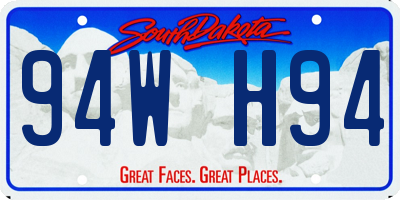 SD license plate 94WH94