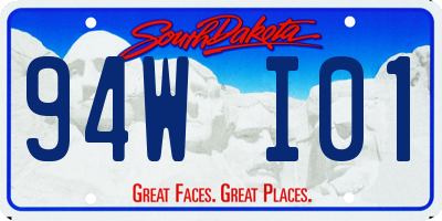 SD license plate 94WI01