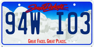 SD license plate 94WI03
