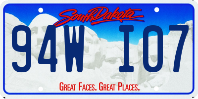 SD license plate 94WI07