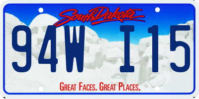 SD license plate 94WI15