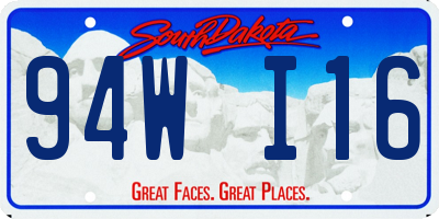 SD license plate 94WI16
