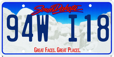 SD license plate 94WI18