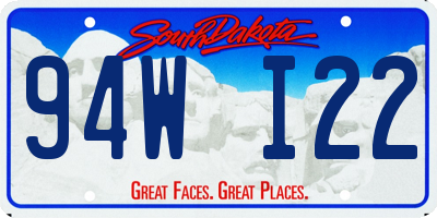 SD license plate 94WI22
