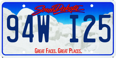 SD license plate 94WI25