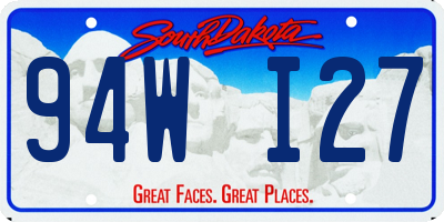 SD license plate 94WI27