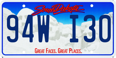 SD license plate 94WI30