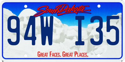 SD license plate 94WI35