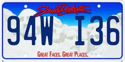SD license plate 94WI36