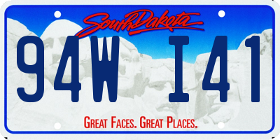 SD license plate 94WI41
