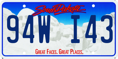 SD license plate 94WI43