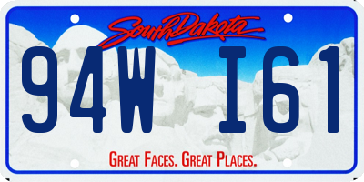 SD license plate 94WI61