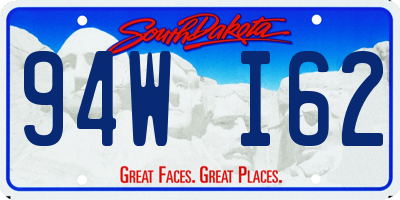 SD license plate 94WI62
