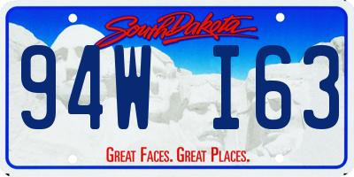 SD license plate 94WI63