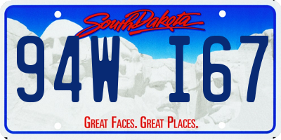 SD license plate 94WI67