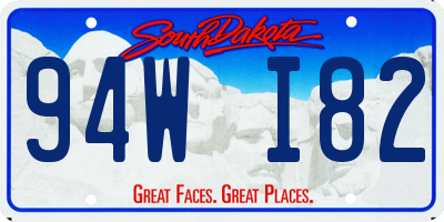 SD license plate 94WI82
