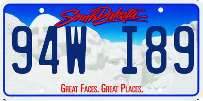 SD license plate 94WI89