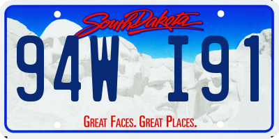 SD license plate 94WI91