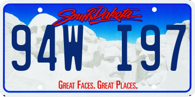 SD license plate 94WI97