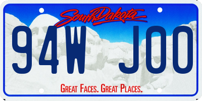 SD license plate 94WJ00