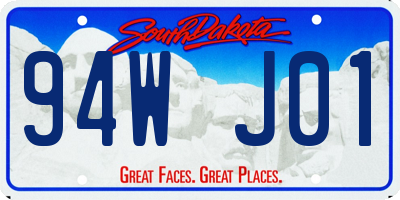 SD license plate 94WJ01