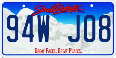 SD license plate 94WJ08