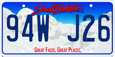 SD license plate 94WJ26