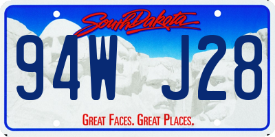 SD license plate 94WJ28