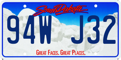 SD license plate 94WJ32