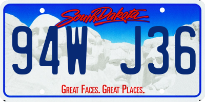 SD license plate 94WJ36