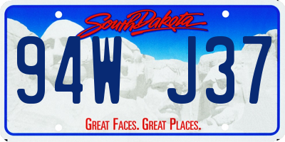 SD license plate 94WJ37
