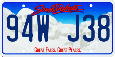 SD license plate 94WJ38