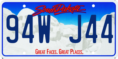 SD license plate 94WJ44