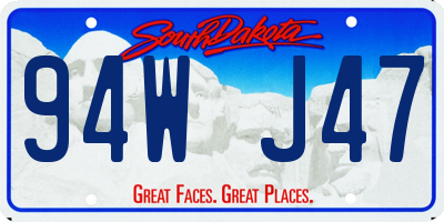 SD license plate 94WJ47